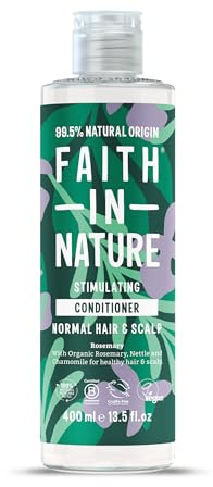 Faith In Nature Natural Rosemary Conditioner, Stimulating for Normal Hair & Scalp, Vegan & Cruelty Free, No SLS, Silicones or Parabens, 400ml