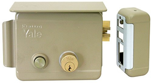 Yale Serratura elettrica da applicare per cancelli Y68880602 sinistra, entrata 60mm, con mandata e pulsante
