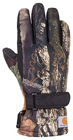 Carhartt Boys' Junior Storm Defender Insulated Camo Gauntlet Glove, Camo, Medium