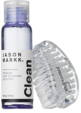 Jason Markk Starter Kit - 2 oz. Premium Deep Cleaning Solution & Ergonomically Designed Standard Starter Brush - Full Grain Leather, Rubber, and more, 4oz - Cleans & Conditions up to 50 Pairs of Shoes