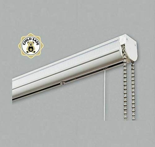 Ians Emporium 50cm Cassette Roman Blind Kit CHROME Chain Nets At Home - Special Size