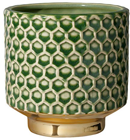 Bloomingville Blumentopf Home - Farbe für den Innenbereich, kreativer Retro-Stil, M (12,5 cm Ø), Grün, Keramik