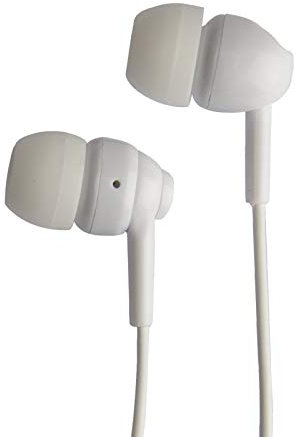 SBS Cuffie auricolari con cavo – cuffie con microfono e imbottitura in gomma – cuffie bianche per smartphone, telefono cellulare e PC – cuffie senza fili