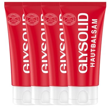 Glysolid Hautbalsam 75ml - Für raue, rissige und trockene Haut - Mit Glycerin und Allantoin, Ohne Parfüm - Konzentrierte Intensivpflege (4er Pack)