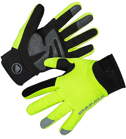 Endura Herren Strike Wasserdichte Fahrradhandschuhe | MTB | Mit dem Rad zur Arbeit | Straßenverkehr | Warme Handschuhe | Ergonomisches Design | Wärme Handschuhe, Gelb, 2XL