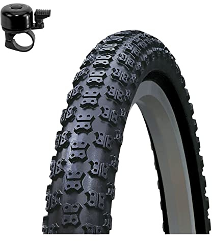 1 x Roverstone 20 Fahrradreifen Fahrradmantel Schwarz 54-406 (20 x 2,125) inkl. Fahrradklingel
