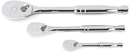 GEARWRENCH 3 Piece 1/4, 3/8 & 1/2 Drive 84 Tooth Full Polish Teardrop Ratchet Set - 81206A-07