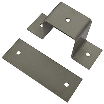 Generisch Quadratrohrschelle, Schelle für Quadratrohre mit Verbindungsplatte aus Edelstahl in 20x20, 25x25, 30x30, 40x40, 50x50, 60x60, 70x70, 80x80, 100x100 mit Silberfarbe