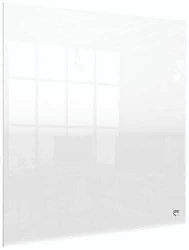 Nobo Mini-Whiteboard für Tisch- oder Wandmontage, Tragbar, Trocken Abwischbares Acrylglas, Rahmenlos, 450 x 450 mm, Inklusive Markerstift und Montagepads, Durchsichtig, 1915617