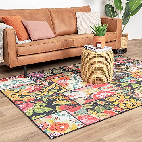 FRAAI | Home & Living Teppich Patchwork - Moods Bunt No.17 - Baumwolle, Chenille - Flachgewebe - Patchwork - Orientalisch - Wohnzimmer, Esszimmer, Schlafzimmer - Carpet