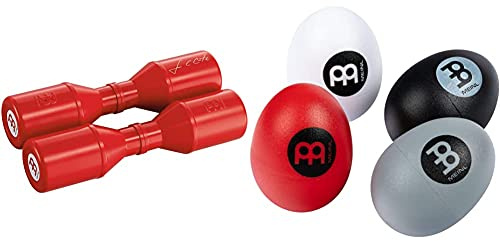 Meinl Percussion SH5R Shaker color rojo + ESSET Huevo de percusión, 4 piezas