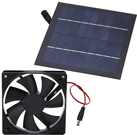 20W Solarventilator Monokristalline Solarzellen Mini-Abluftventilator IP65 Wasserdichter Tragbarer Ventilator Haushalts-Solarventilator für Küchen Gewächshäuser Haustierhäuser