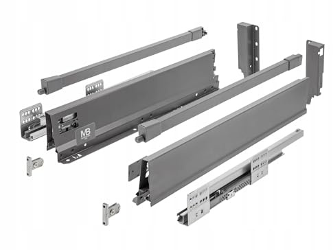 GTV – Modern Box Pro Box I L = 500 mm H = 135 mm I antracit I Enkel installation I Tyst stängning I Synkronisering av styrningarna I belastning upp till 40 kg I PB-MBPRO-KPL500B