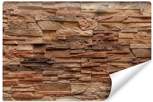 Muralo - Carta da parati 3D effetto pietra – Carta da parati in tessuto non tessuto – effetto 3D – Carta da parati per soggiorno e camera da letto – motivo mattoni – Br. 90 cm x altezza 60 cm