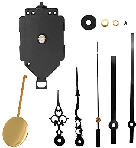 Asudaro Quarzuhr Uhrwerk Zeiger Metall Pendel Set Uhr Swing Uhrwerk Quarz Uhr Motor Kit Quarz DIY Wanduhr Uhrwerk Mechanismus mit 3 Satz Zeiger Ticken Uhrwerke Schwarz