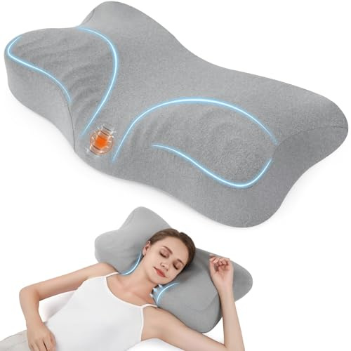 jiaao Nackenkissen | Kopfkissen Kopfkissen Nackenschmerzen | GedäChtnisschaum Kissen | NackenstüTzkissen | Ergonomisches Kopf-Kissen SeitenschläFerkissen, Kissenbezug Maschinenwaschbar 63 X 36 X 13