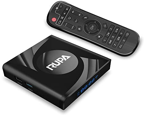 RUPA Android TV Box, Android Box 13.0 mit RAM 4G ROM 32G WiFi6 Enternet 10/100M Bluetooth 5.0 USB3.0 Unterstützt 3D 8K TV Box