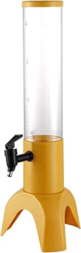 Dispensador De Bebidas, Dispensador De Cerveza, Dispensador De Torre De Bebidas Transparente De 1,5 L, Con Luces De Colores Y Tubo De Hielo Desmontable (Color : Giallo)