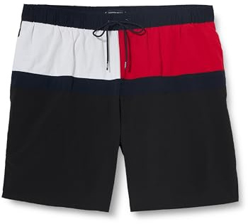 Tommy Hilfiger Short de Bain Homme Long Drawstring avec Cordon de Serrage, Noir (Black), XL