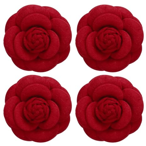 PATIKIL Kamelia tygstift, blombrosch konstgjorda blommor broscher för kvinnor flickor tyg bröllopsfest dekor tillbehör present, Konstgjord ull
