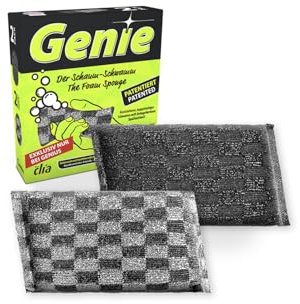 Genius Clia Genie Schaum Schwamm 2 TLG., Putzschwamm, Spülschwamme, kratzfreie Reinigungsschwamm Topfschwamm, waschbar, zweiseitig