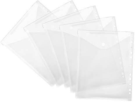 SEWACC Vinyl-ordnerhüllen Für Dokumente 5er-pack A4-fotoalbum-tasche 11 Löcher