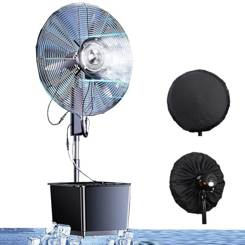 Waterproof Pedestal Misting Fan for Patios - Outdoor Fan with Mist for Cooling, 3 Speed Settings - Ideal for Outdoor Use
