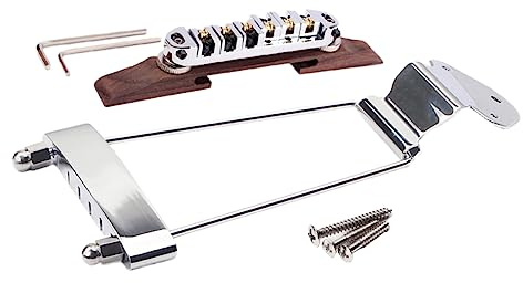 SHOWERORO String Archtop Jazz-gitarre Brücke Aus Mit Höhenverstellbarem Tailpiece Für Jazz-gitarren Inklusive Montageschrauben Silber