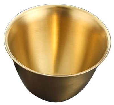 PRETYZOOM Bol à Sauce Incliné 16 Cm en Acier Inoxydable Doré, Récipient Alimentaire Sécurisé, Conteneur Ménager Polyvalent, pour Salade et Condiments, Usage Quotidien et Restauration