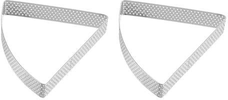 sourcing map 2 anillos perforados para tartas de 3.94 pulgadas, de acero inoxidable en forma de abanico, anillo de tartaleta antiadherente para pulir pasteles, mousse, anillo de postre grueso,