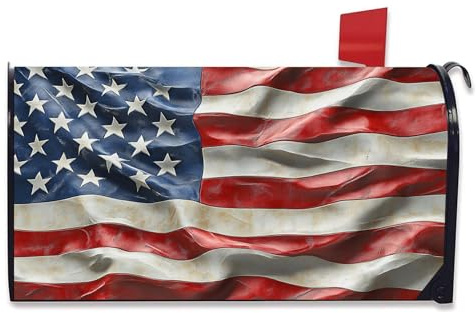 Nanikore American Flag Independence Day Mailbox Covers Magnetic Patriotic Memorial Day 4th of July Standard Size 21x18 Inches for Outdoor Garden Yard Decor (American Flag)