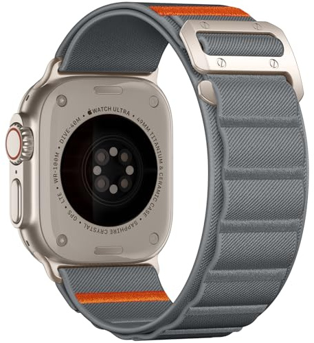 Bandletic Sportarmband för Apple Watch, brett mjukt, robust loop-armband med G-krok, Ultra/Ultra 2 49 mm, Series 10 46 mm, 45 mm (9/8/7), 44 mm (SE2/SE/6/5/4), 42 mm (3/2/1), för män och kvinnor