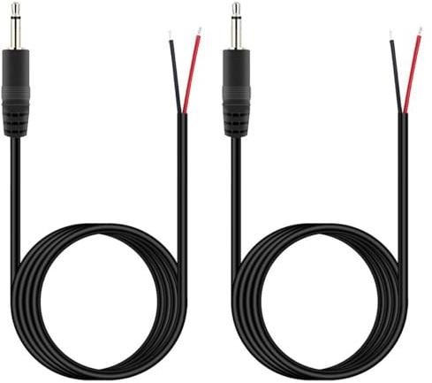 Greluma 2 Stk 1,5 m 3,5mm Stecker auf blanken Draht mit offenem Ende, TS 2-poliges Mono-1/8-Zoll-Stecker-Buchsen-Anschlusskabel für Kopfhörer Headset Ohrhörer