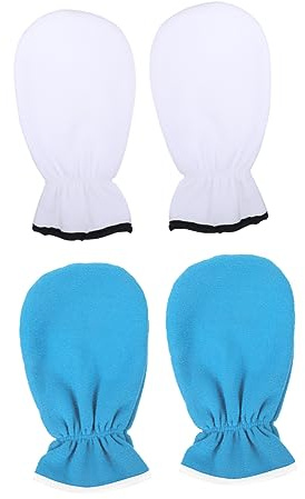 SAFIGLE Guantes de Parafina Profesionales, 2 Pares, de Poliéster y Felpa, Lavables y Reutilizables para Spa en Casa, Exfoliación de Manos