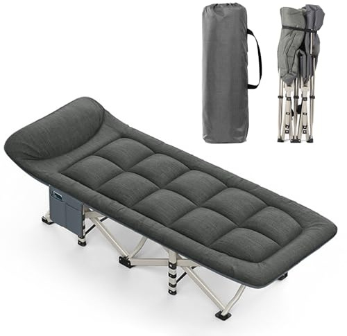 CALIYO Campingbett Feldbett Klappbar, Gästebett klappbar bis 200 kg, 190 x 68 x 40 cm, Filedbett Gästebett mit Aufbewahrungstasche für Camping, Garten, Innen- und Außenbereich