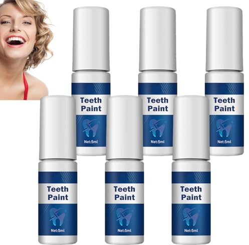 Zahnaufhellende Farbe, Sofort-Aufhellungsfarbe für Zähne, Serum, Fleckenentferner, lang anhaltende Ergebnisse, Aufhellung und Politur, Tiefenreinigung, tragbar und reisefreundlich (6pcs)