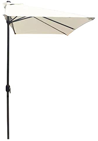 8.2Ft Outdoor Umbrellas for Patio, Patio Umbrella Market Half with Crank Sun Protection Outdoor Table Market Umbrella Rectangular for Garden Patio Yard Beach Parasol