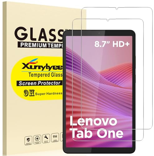 XunyLyee 2 Pièces, Verre Trempé pour Lenovo Tab One 8.7 Pouces 2025 Protection Écran Glass