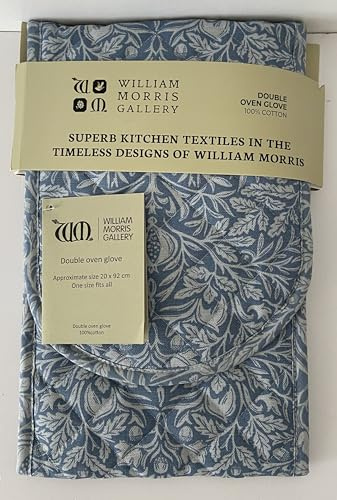 Acorn Blue Design Quilted Double Oven Glove 100% William Morris Gallery