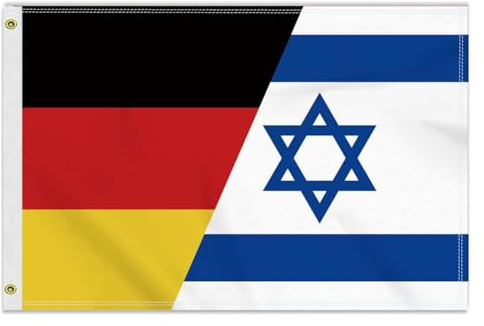 Große 60×90 CM Israel Deutsch Flagge, 2×3FT Medium 150D israelischen banner,Strapazierfähige Doube-Seitendruck Dekor Messingösen Medium Israel