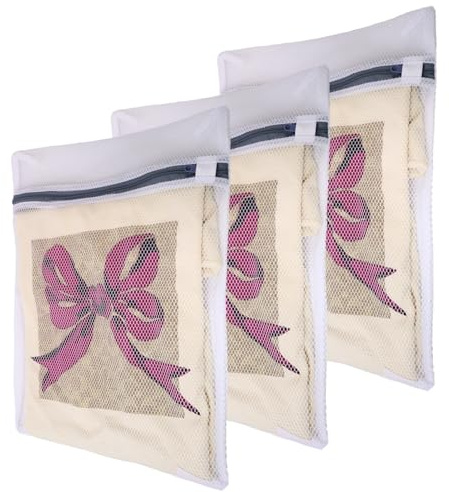 3 Premium-Wäschesäcke aus atmungsaktivem, 30x40 cm, Wabennetz für Wäschebeutel für Waschmaschine, Reise, Unterwäsche, Dessous, Strümpfe, Kleidung, Wäschenetz groß & klein, Reißverschluss, langlebig
