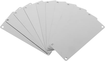 UTHCLO Letreros de Acero Inoxidable 10 Piezas 100x50mm con 4 Orificios, Placas Multifunción para Puerta, Grabado, Acero Cepillado, 0.5mm Grosor, Uso Bricolaje y Señalización Hogar
