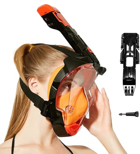 Masque de Plongée Intégral | Masque de Plongée Panoramique Anti-Fuite - Appareil de Respiration Subaquatique à Drainage Automatique pour Nageurs Voyageurs Débutants