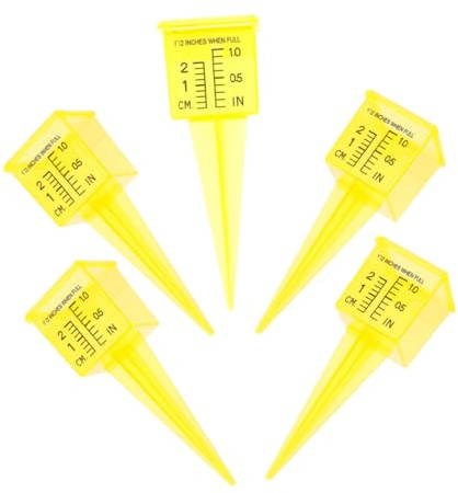 BESTonZON 5 Pezzi Pluviometro da Strumento Misurazione Pioggia Pratico e Portatile per Cortile Terrazzo Indicatore Batterie Compatibile per Esterni e