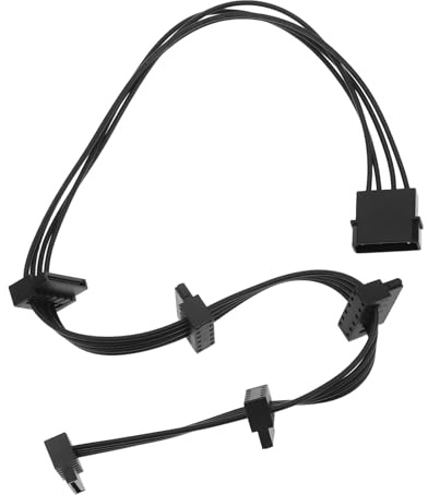 VGOL Câble D'extension d'alimentation Répartiteur IDE Mâle 4 Broches vers SATA 15 Broches Compatible avec Les SSD 2,5 Pouces(50 Cm)