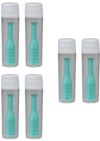 Removedor E Insertador de Lentes con Ventosa, 6 Piezas Verde Abs | Portátil y Ligero, Superficie Antideslizante, Uso Diario y Viaje, Accesorio con Botella Incluida