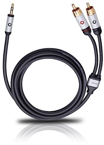 OEHLBACH i-Connect Audio Kabel J-35/R - Klinke 3,5 mm auf 2 x Cinch - analog - Stereo - schwarz - 1,5m