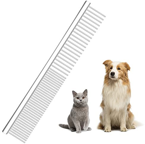 Nobleza Hundekämme 2-in-1 Edelstahl Haustier Kamm, Professionelle Hunde Kamm Katzen Kamm, Pet Grooming Combs