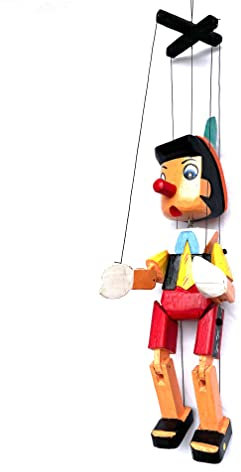 Pinocchio aus Holz mit Seilen, 30 cm, mehrfarbig (HC Enterprise-0325)