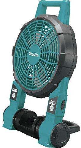 Makita DCF201Z ventilador industrial - Ventiladores industriales (Ventilador de pie industrial, Negro, Turquesa, 1,5 h, 3 h, 4 h, 0-45°)